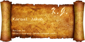Karsai Jakab névjegykártya
